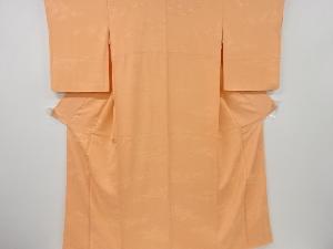 リサイクル　雲取りに麻の葉・青海波模様織り出し色無地着物